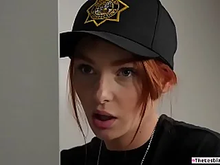 Fair-haired toddler violated unconnected with weirdo nancy sandy-haired ladycop